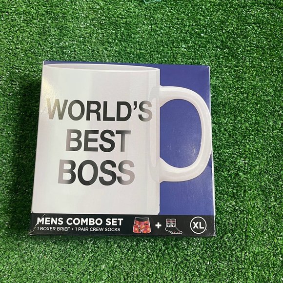 The Office Men's World Best Boss Boxer Briefs and Socks Combo Set Size XL NEW - Picture 8 of 12